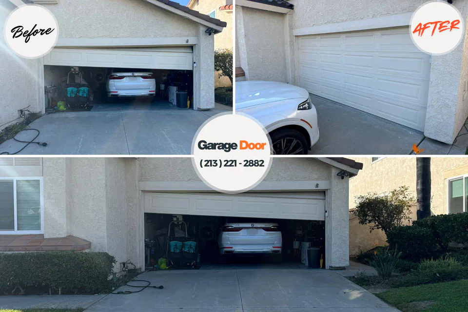 Before and after: garage door repair Susquehanna Trails, PA